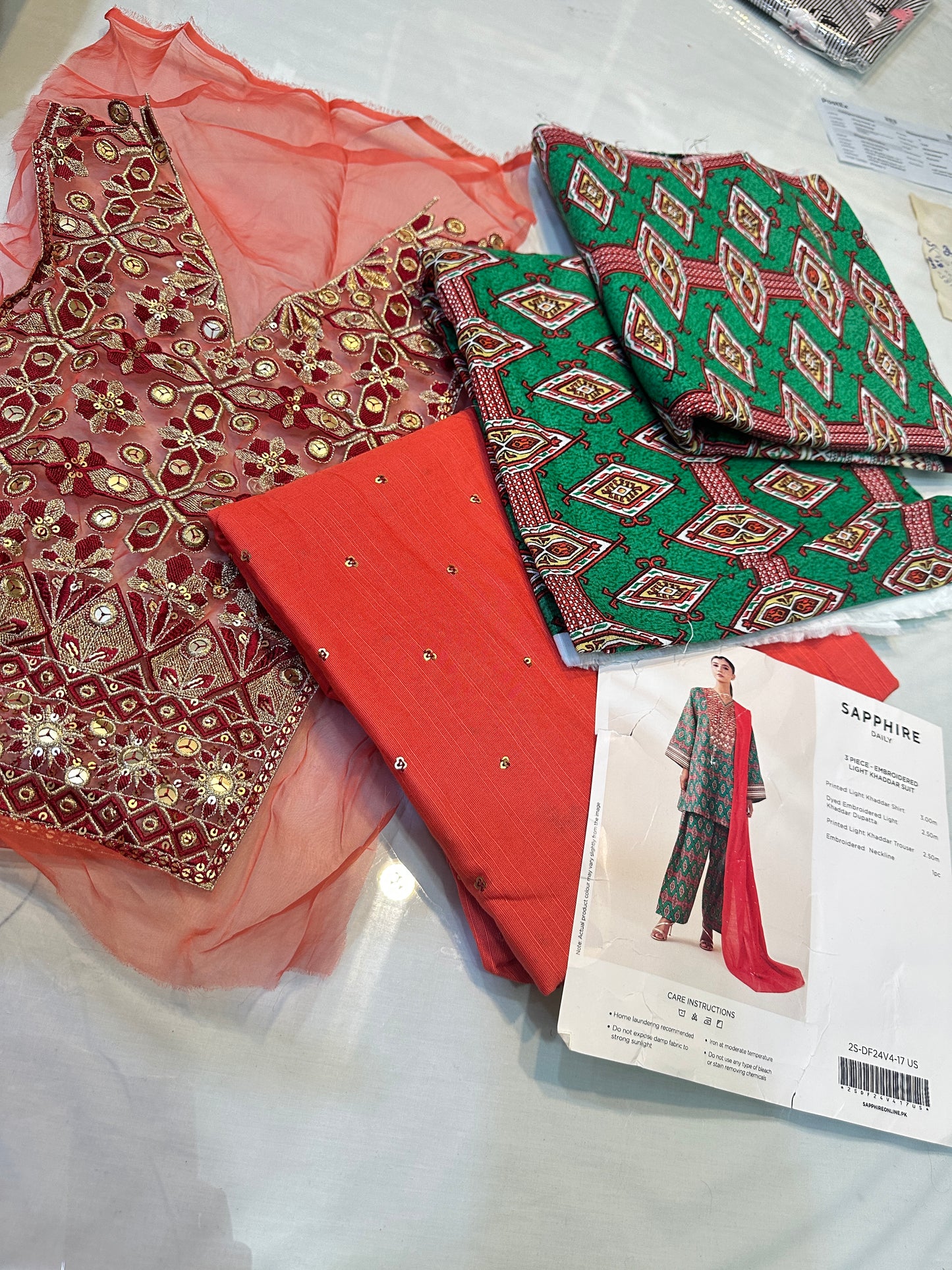 Saphire embroidered khaddar 3pc