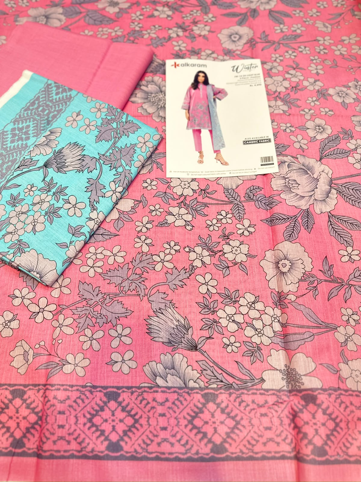 3pc Al Karam Khaddar shirt and Trouser with Dupatta