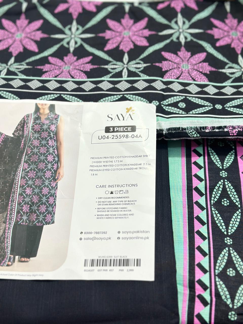 3pc SAYA Cotton khaddar