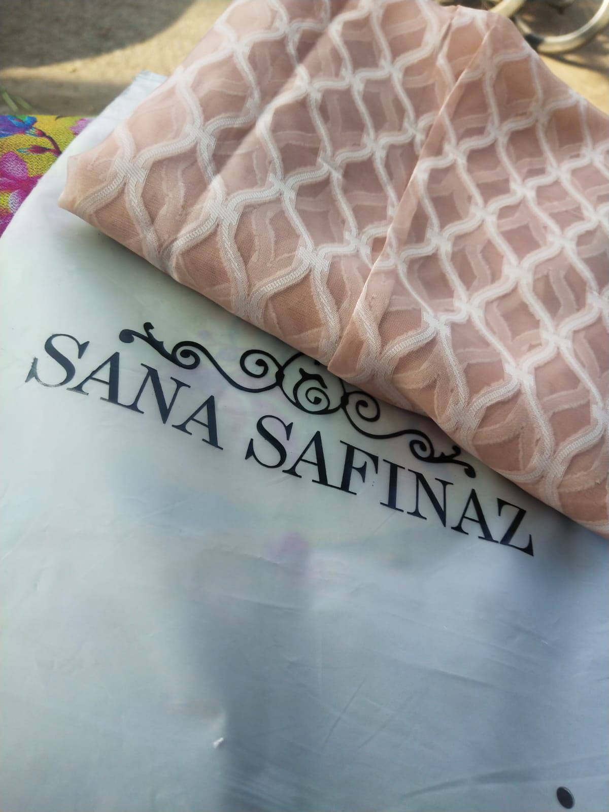 (01) 2pc Sana Safinaz Lawn net jacquard fancy stuff