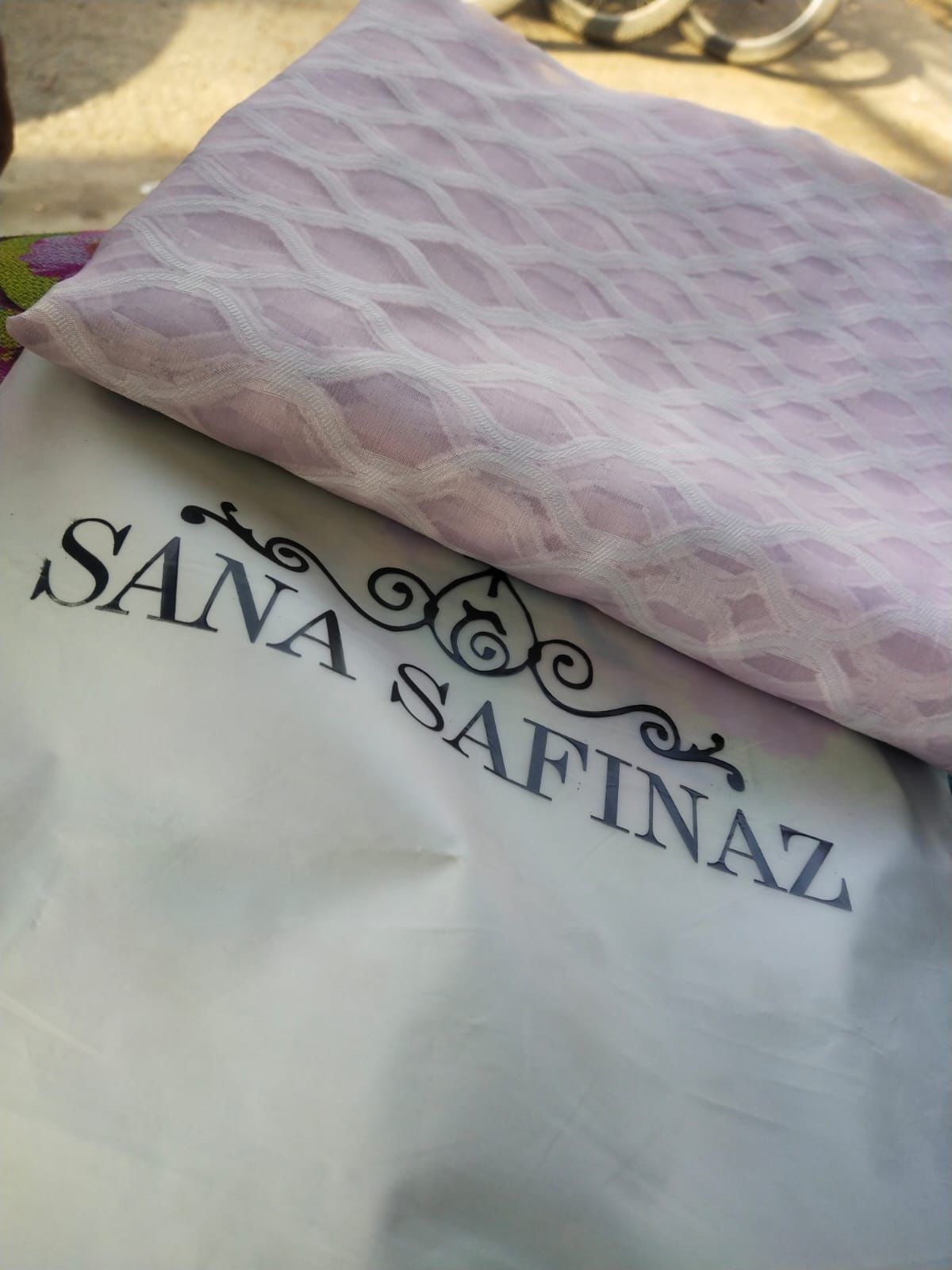 (02) 2pc Sana Safinaz Lawn net jacquard fancy stuff