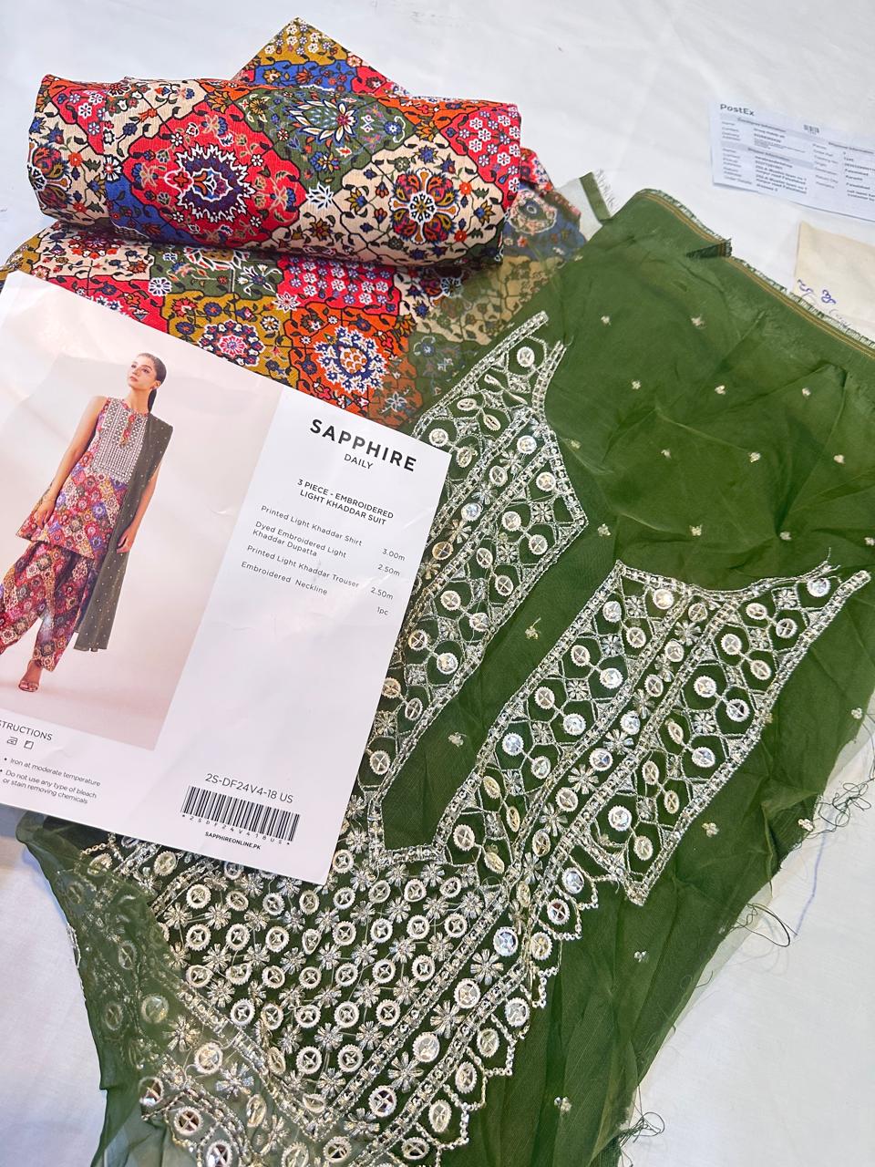 3pc Sapphire Luxury Khaddar