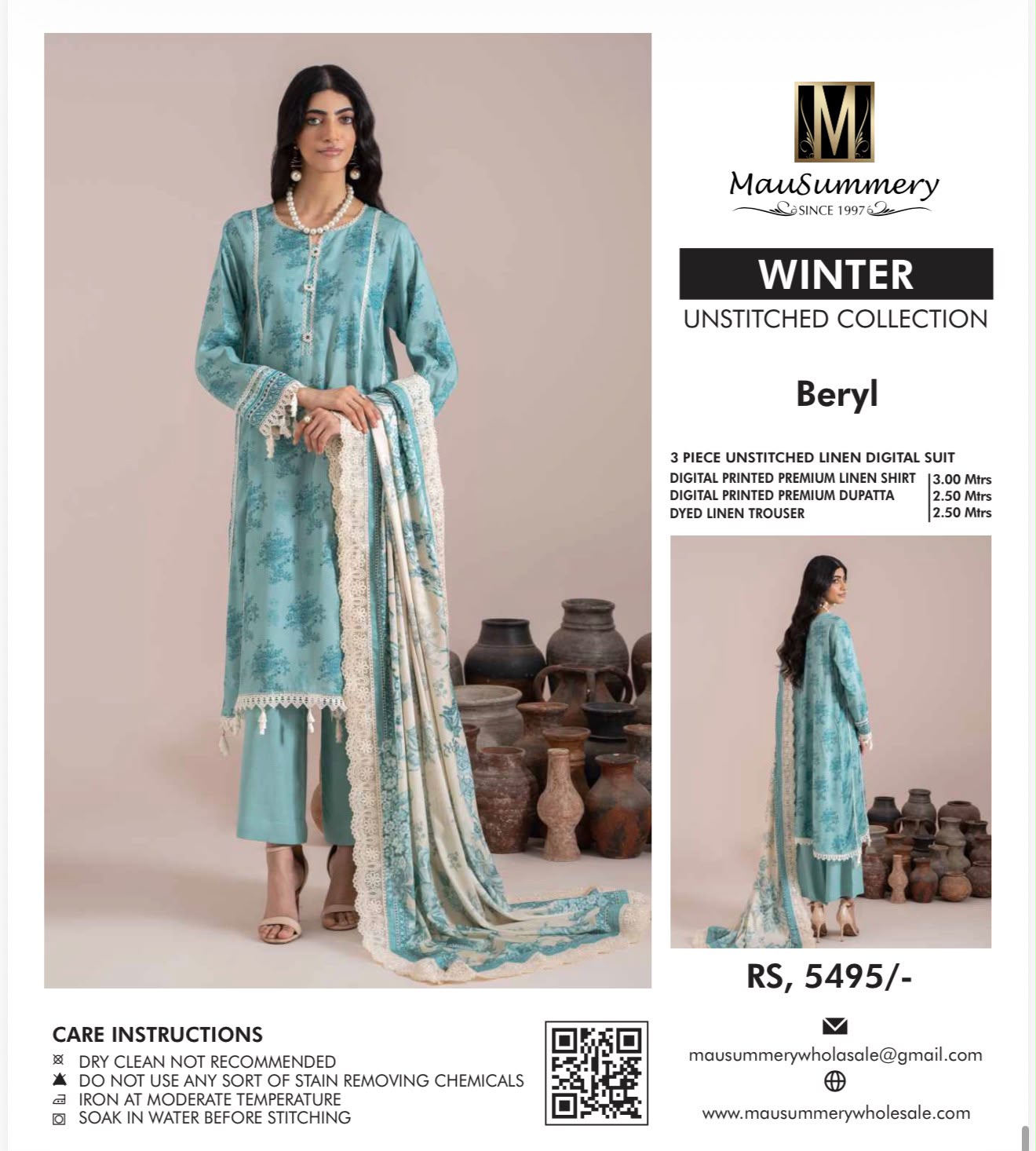 3pc Mausummery Winter Linen suit