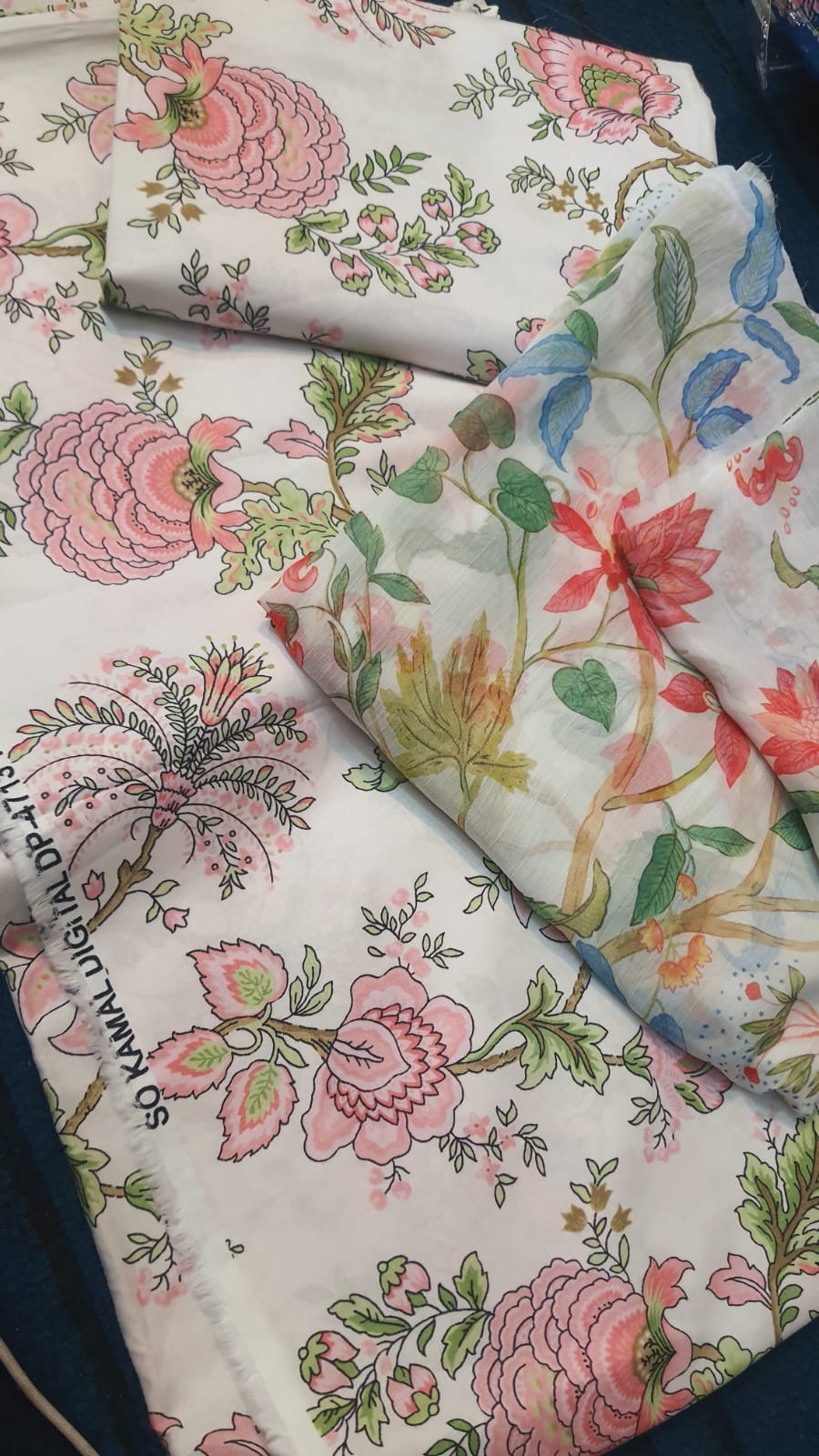 3pc So Kamal Lawn Shirt with Trouser and chiffon Dupatta