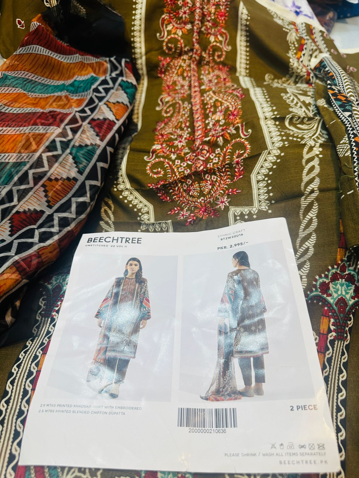 Embroidered beechtree Shirt With Dupatta