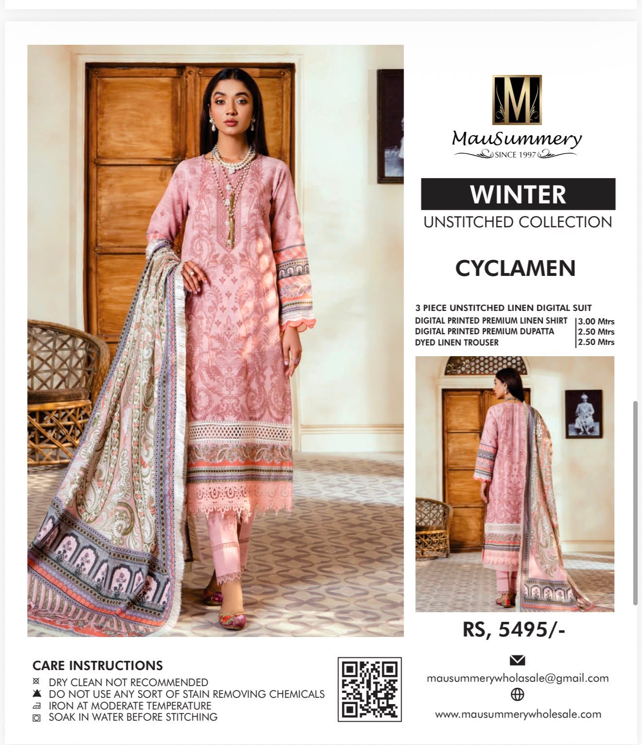 3pc Mausummery Winter Linen suit