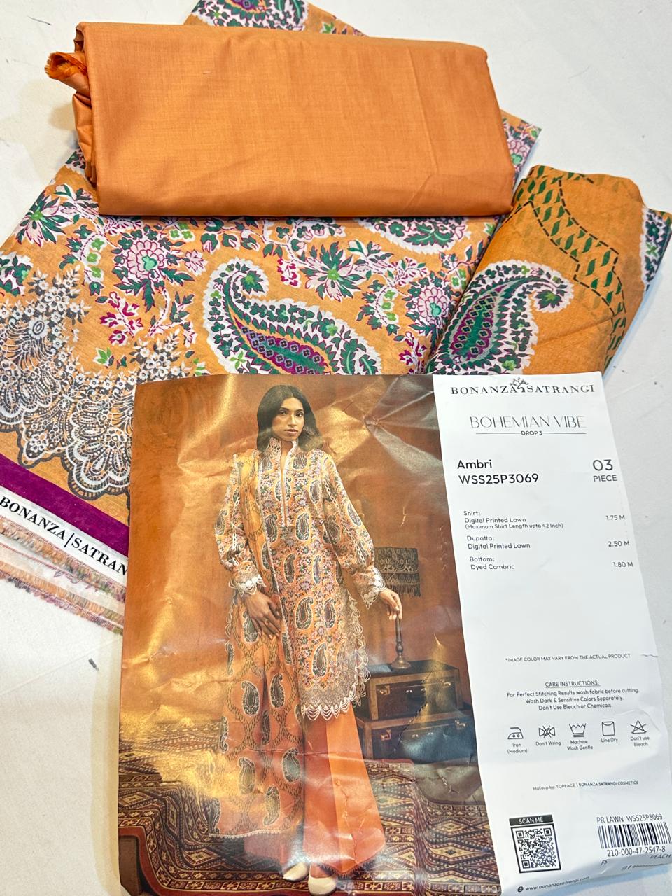 3pc Bonanza Satrangi Lawn