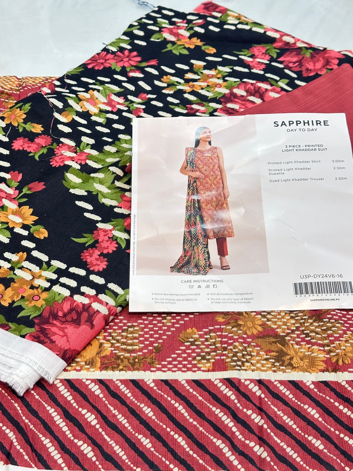 3pc Sapphire Light khaddar