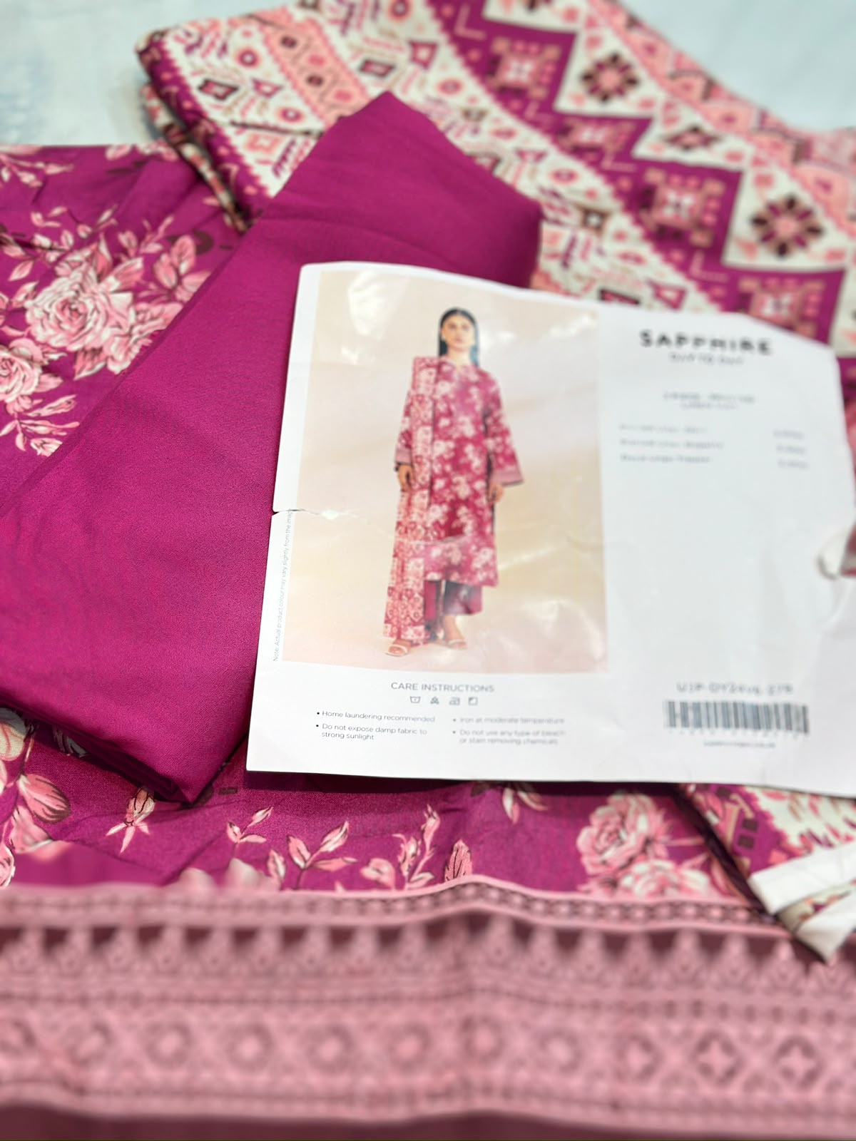 3pc Sapphire Linen shirt and Trouser with Dupatta
