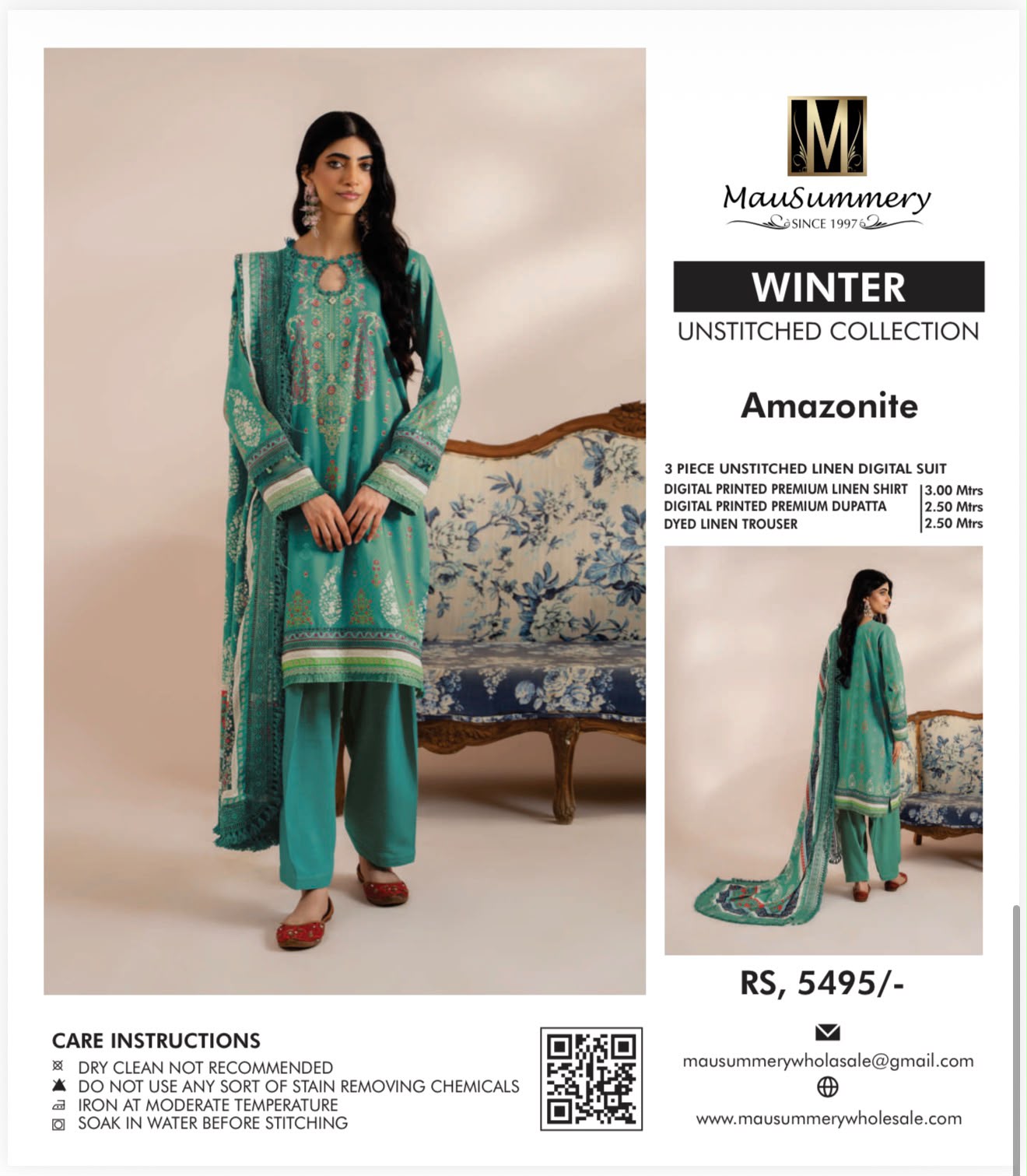 3pc Mausummery Winter Linen suit
