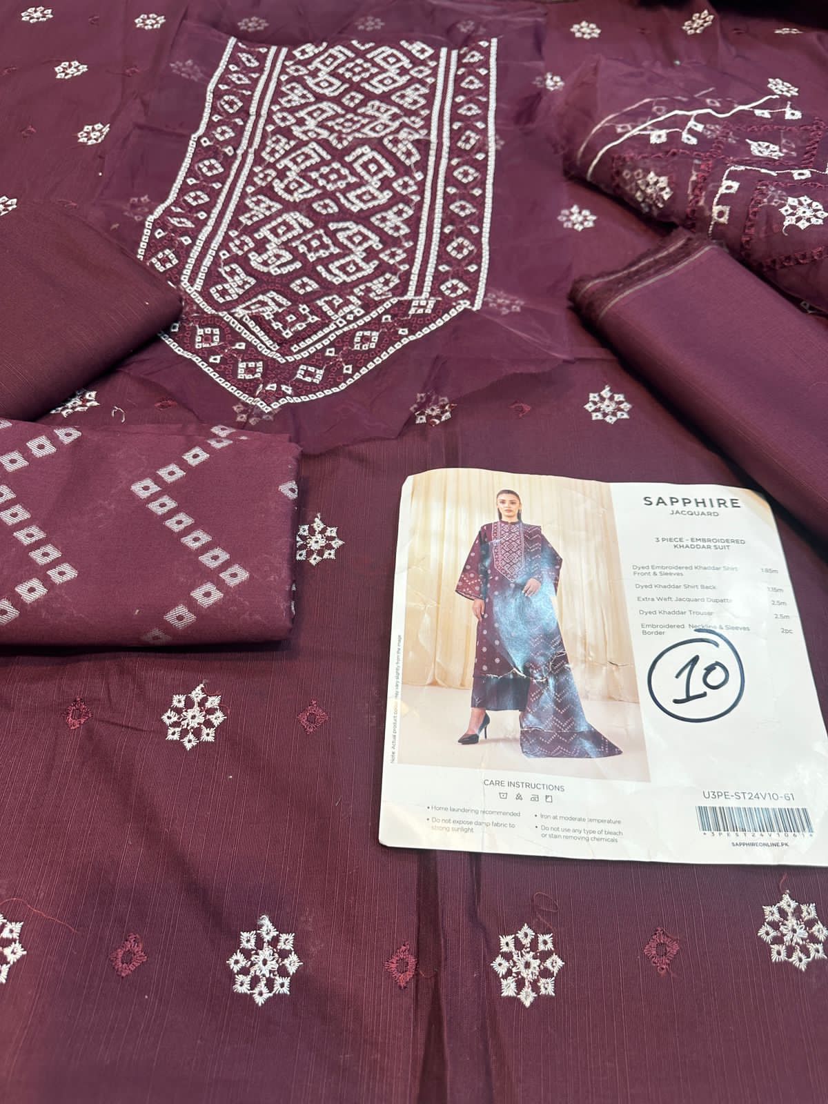 3pc (10) Sapphire Luxury Khaddar