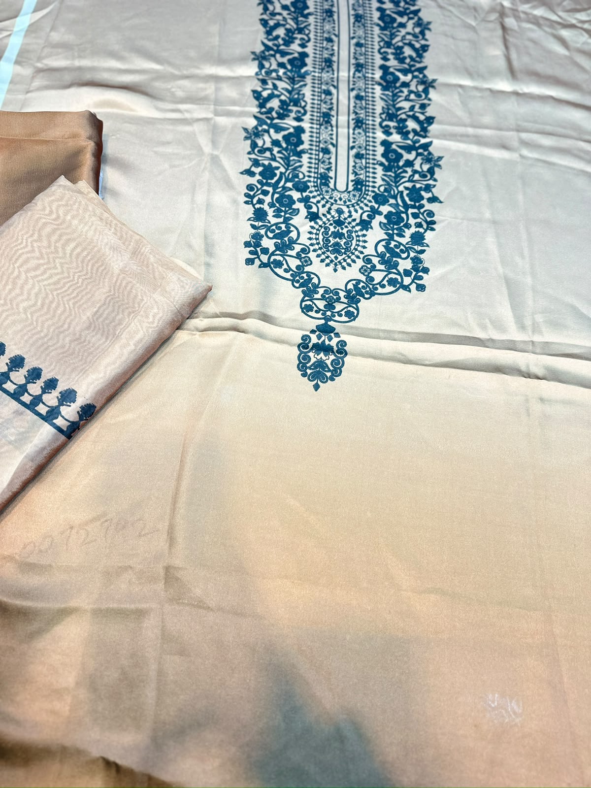 3pc printed silk suit