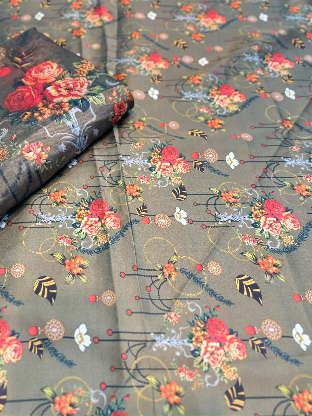 2pc printed silk shirt and Dupatta