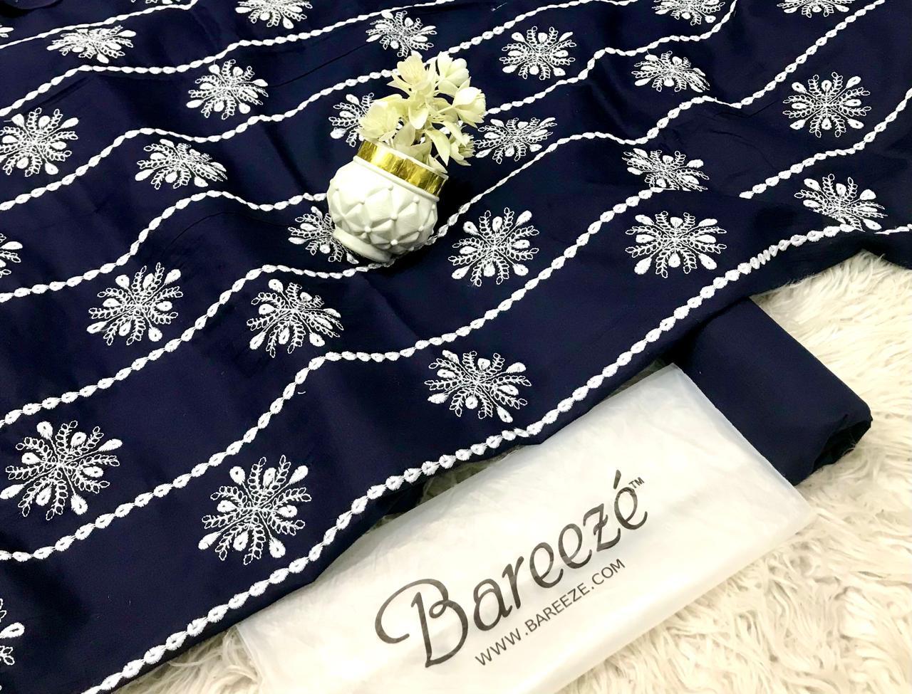 2pc Bareeza Embroidery Lawn Shirt with Trouser