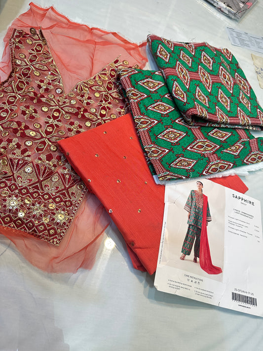 Saphire embroidered khaddar 3pc
