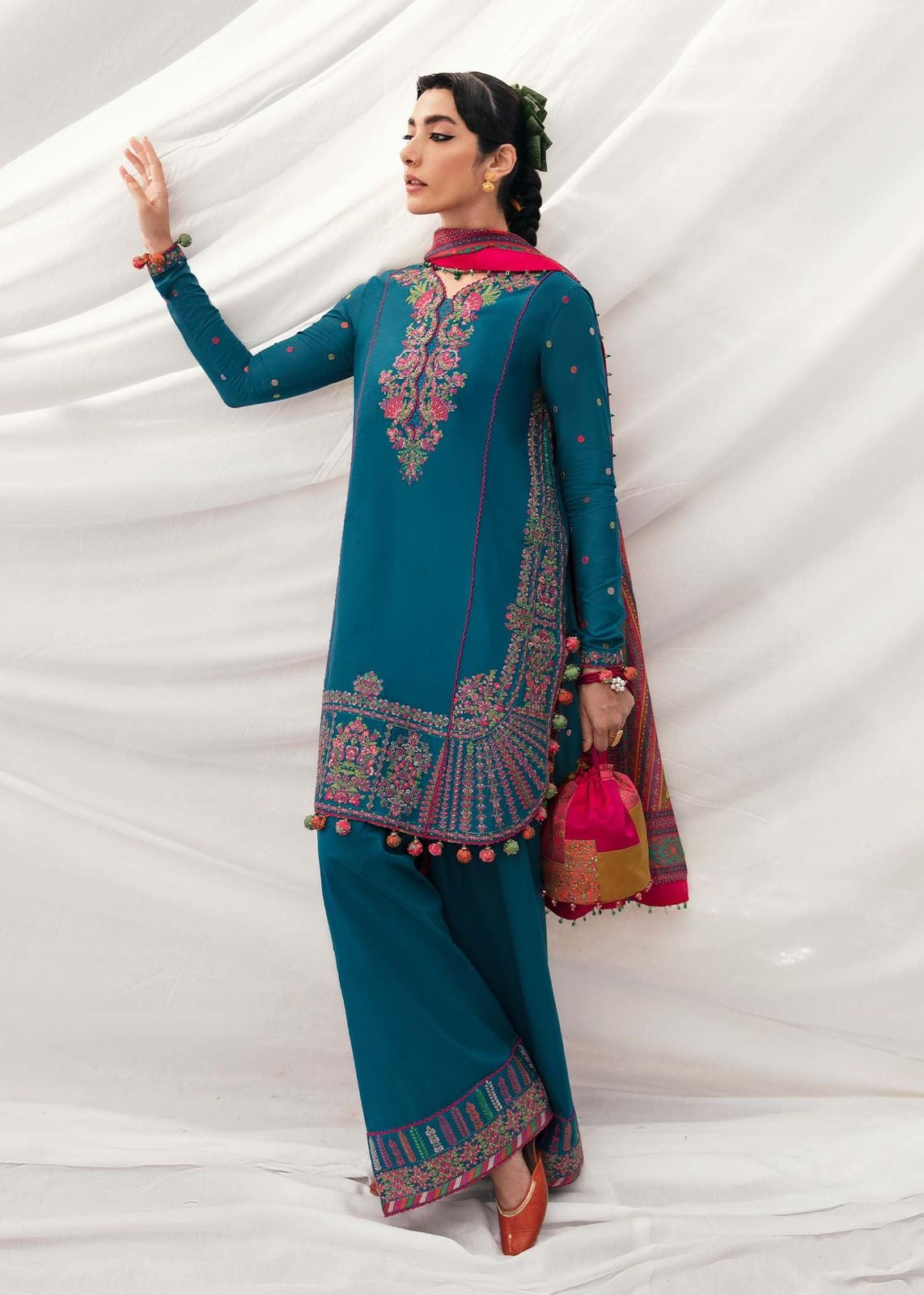 3pc Hussain Rehar  Dhanak Embroidery Suit