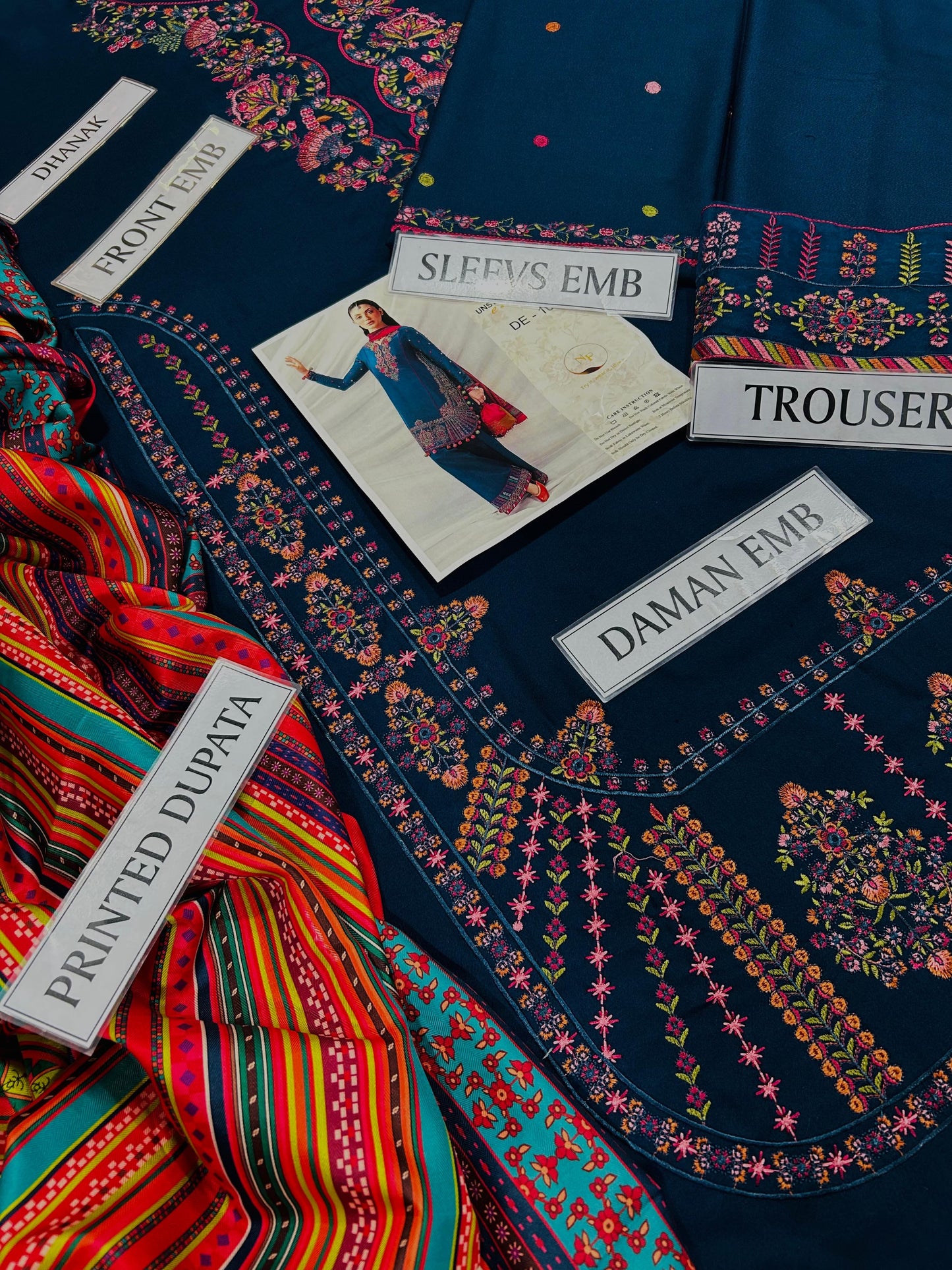 3pc Hussain Rehar  Dhanak Embroidery Suit