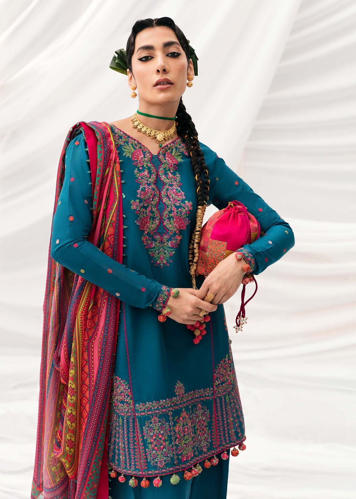 3pc Hussain Rehar  Dhanak Embroidery Suit