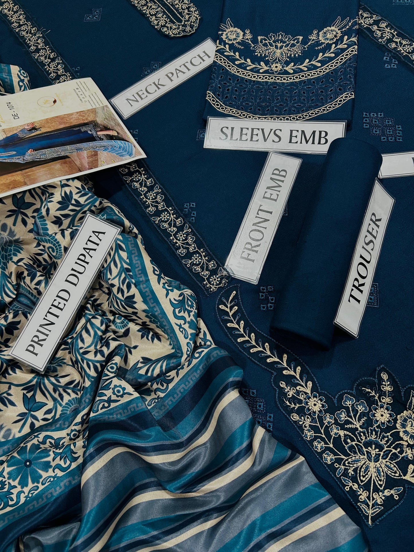 3pc luxury Embroidery dhanak