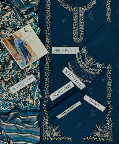 3pc luxury Embroidery dhanak