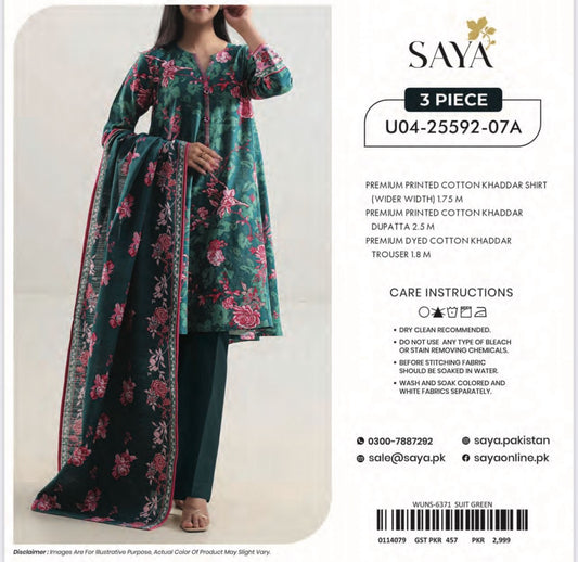 3pc Saya Cotton khaddar