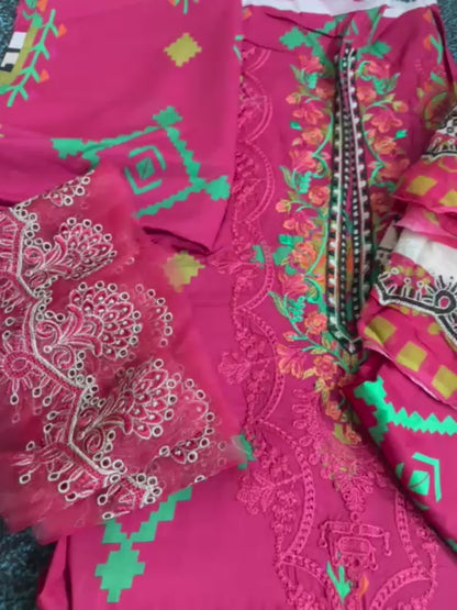 3pc Charizma Luxury Lawn suit