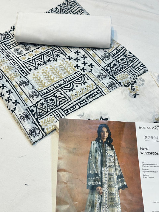 3pc Bonanza Satrangi Lawn