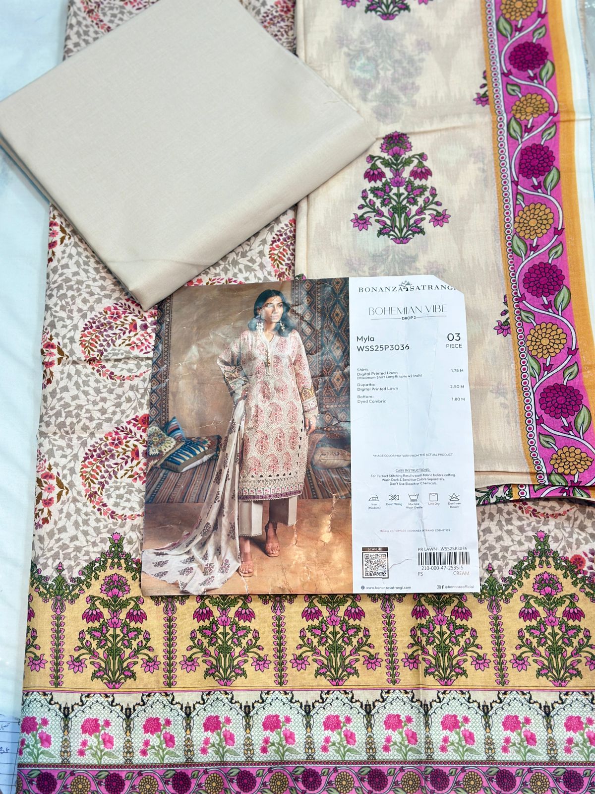 3pc Bonanza Satrangi Lawn