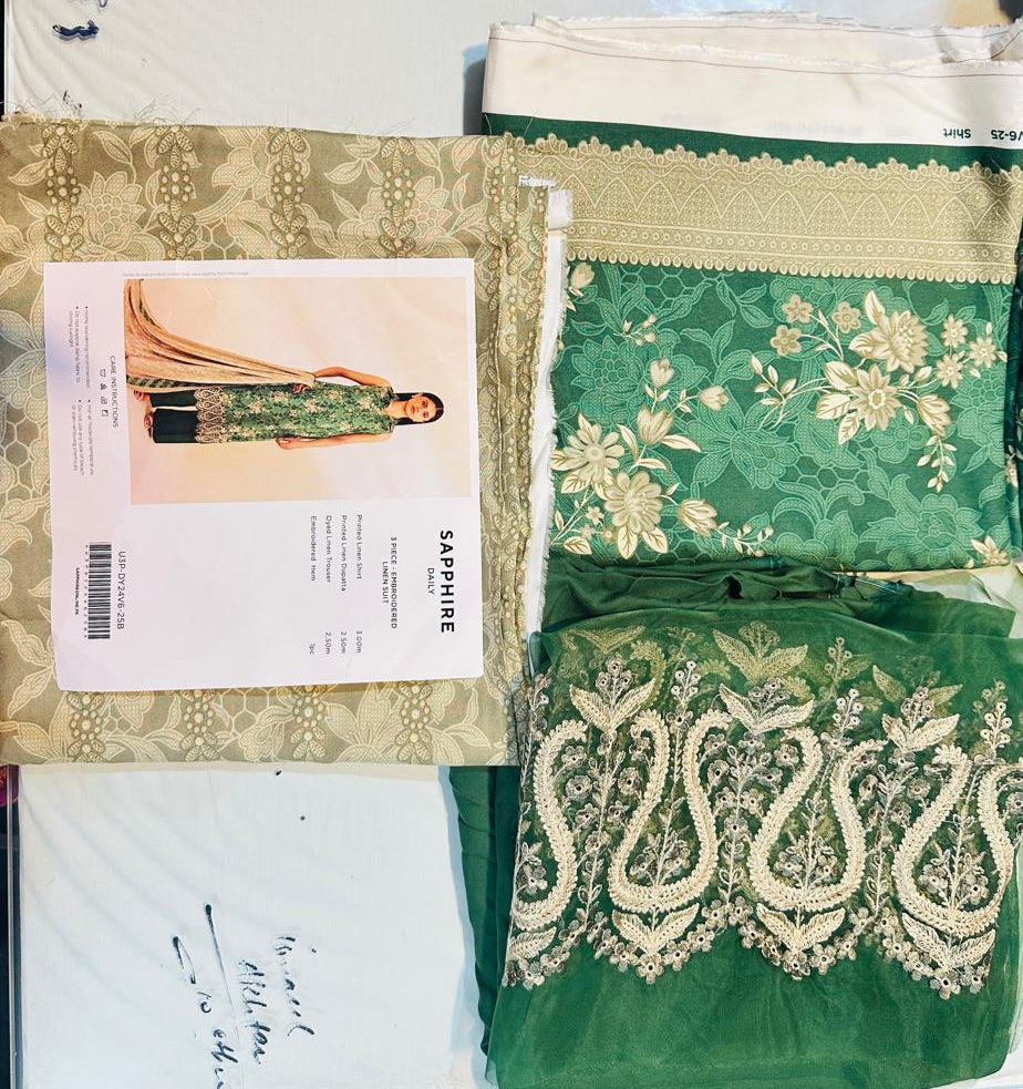 3pc Sapphire Linen Suit