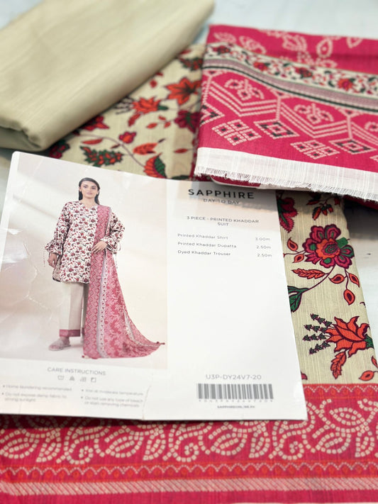 3pc Sapphire Khaddar