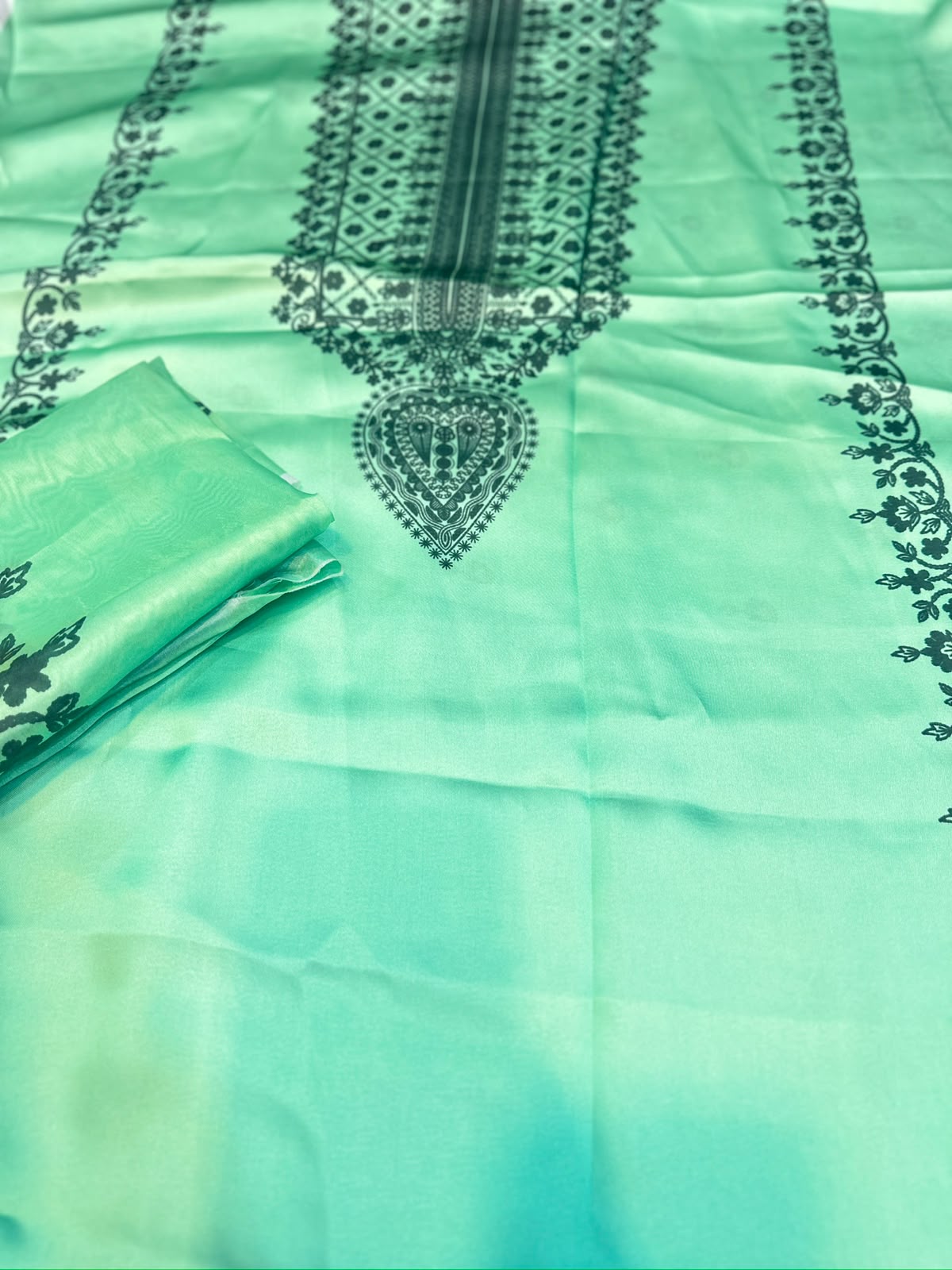 3pc printed silk suit