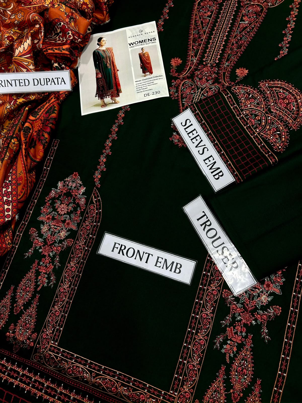 3pc Hussain Rehar Embroidery Dahanak