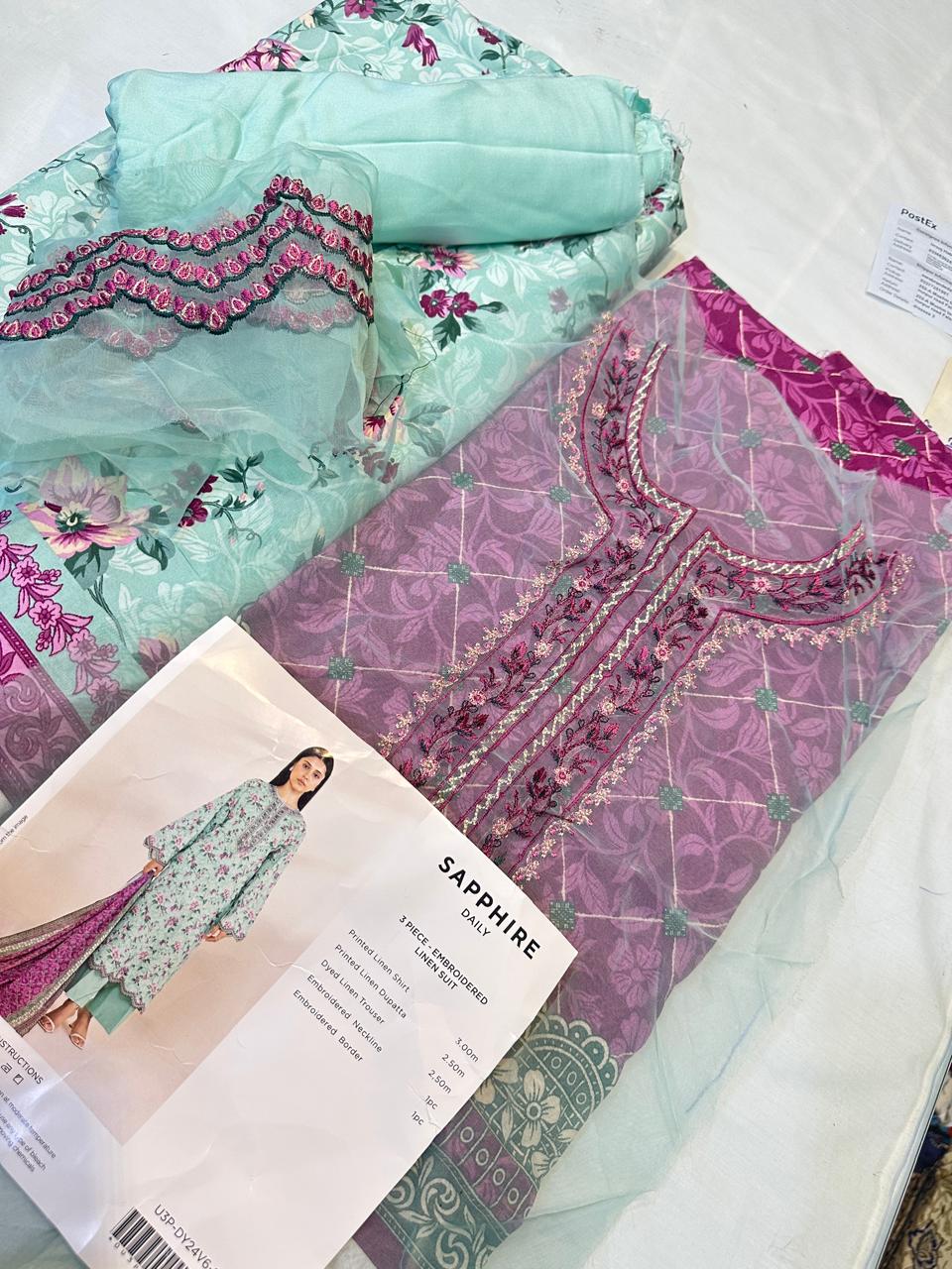 3pc Sapphire Luxury Linen