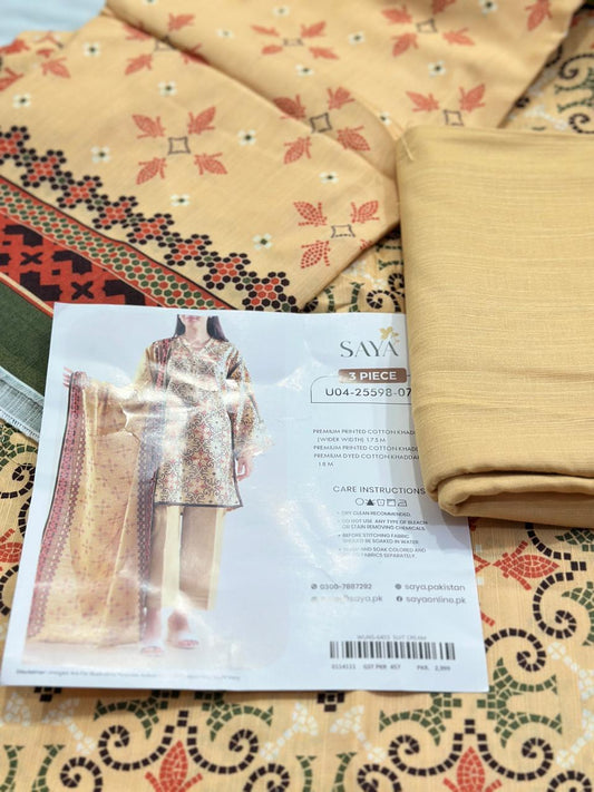 3pc SAYA Cotton khaddar