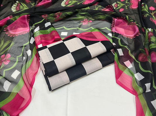 3pc Lawn with Chiffon Dupatta