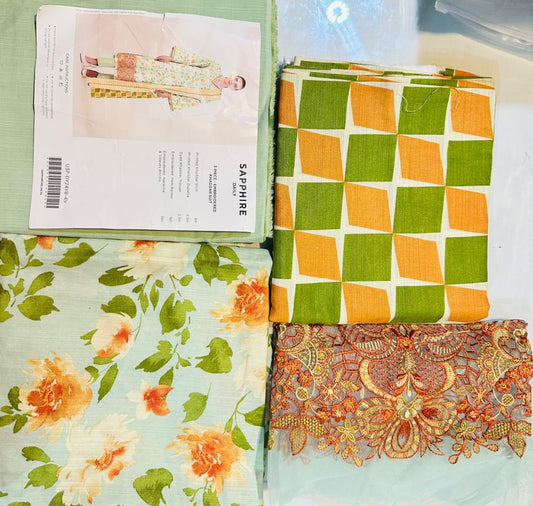 3pc Sapphire Embroider Khaddar suit