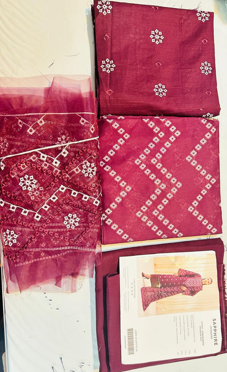 3pc Sapphire Embroidery Khaddar