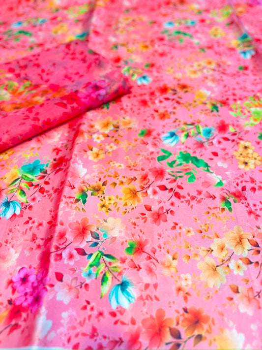 3pc printed silk suit
