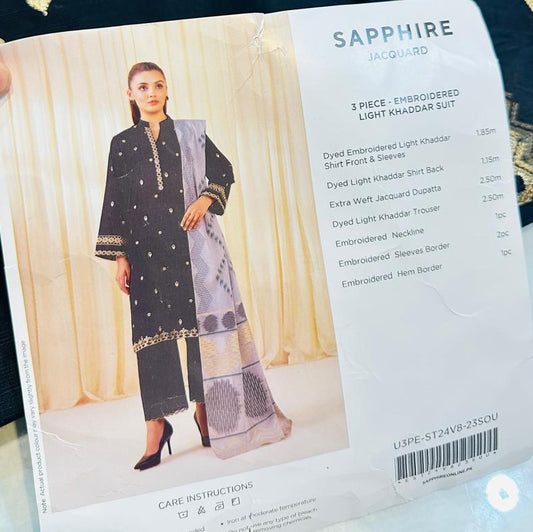3pc Sapphire Light khaddar suit