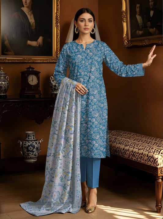 2pc So Kamal Lawn Shirt with Trouser and Dupatta