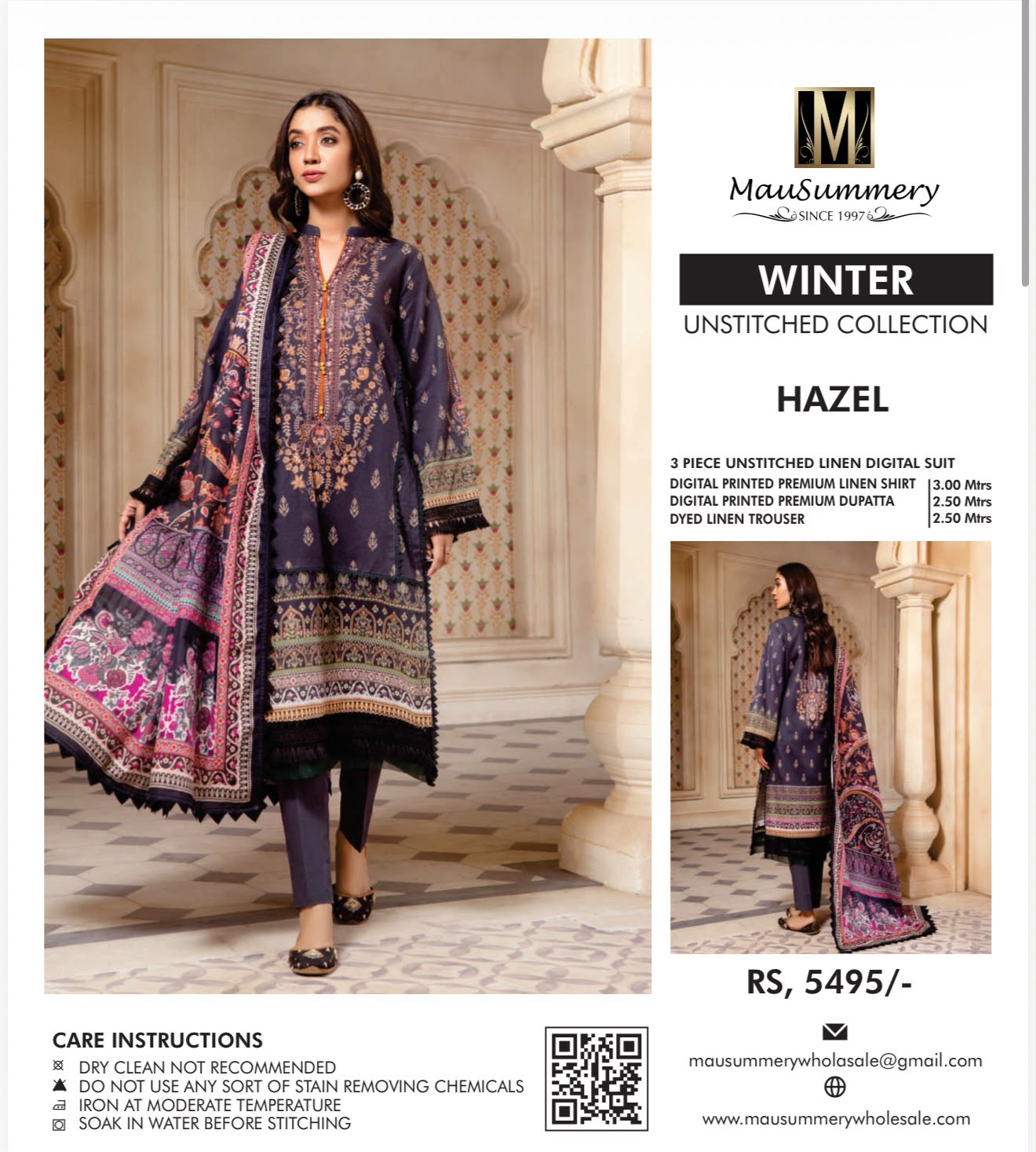 3pc Mausummery Winter Linen suit