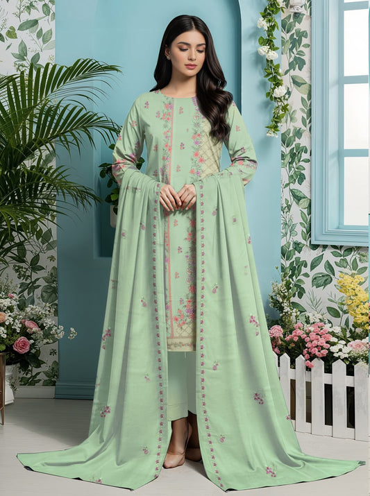 3pc  So Kamal Lawn Shirt with Trouser and Dupatta