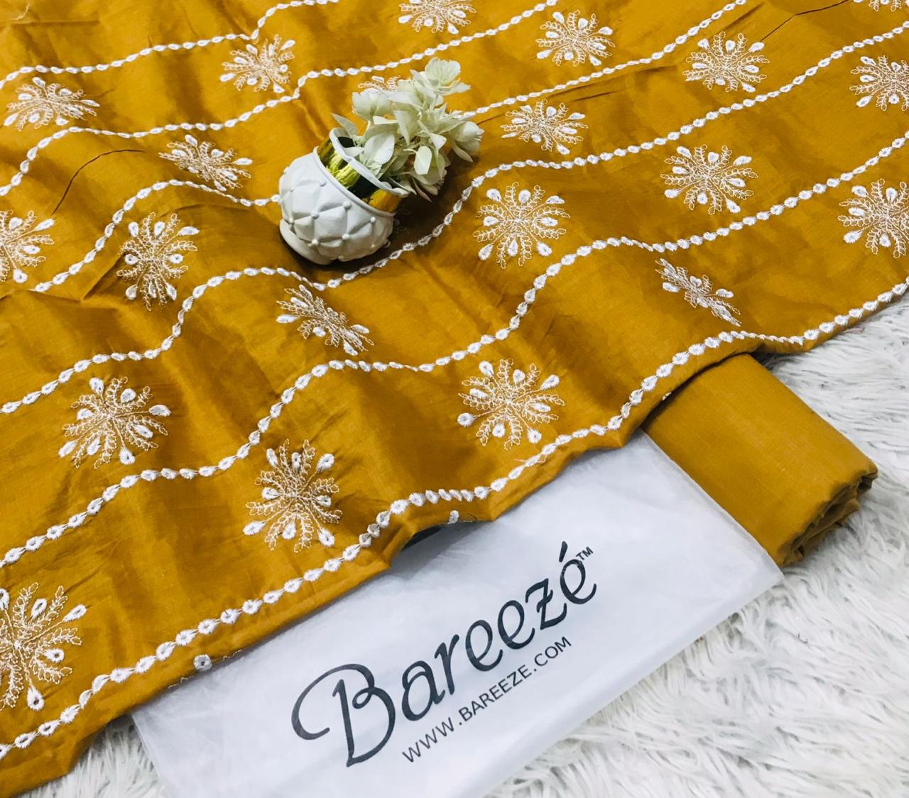 2pc Bareeza Embroidery Lawn Shirt with Trouser