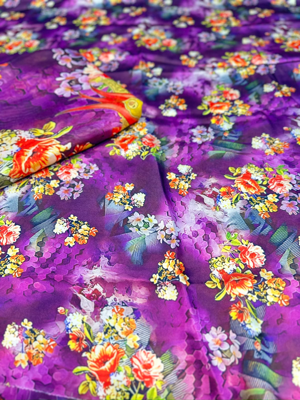 2pc printed silk shirt and Dupatta