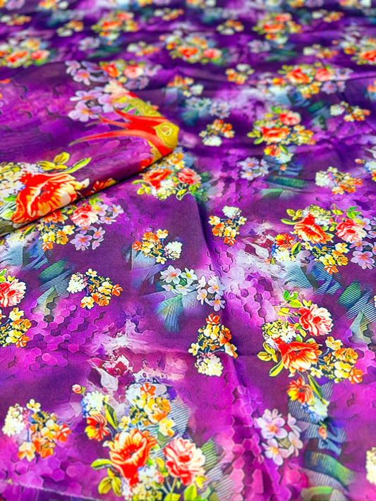 2pc printed silk shirt and Dupatta