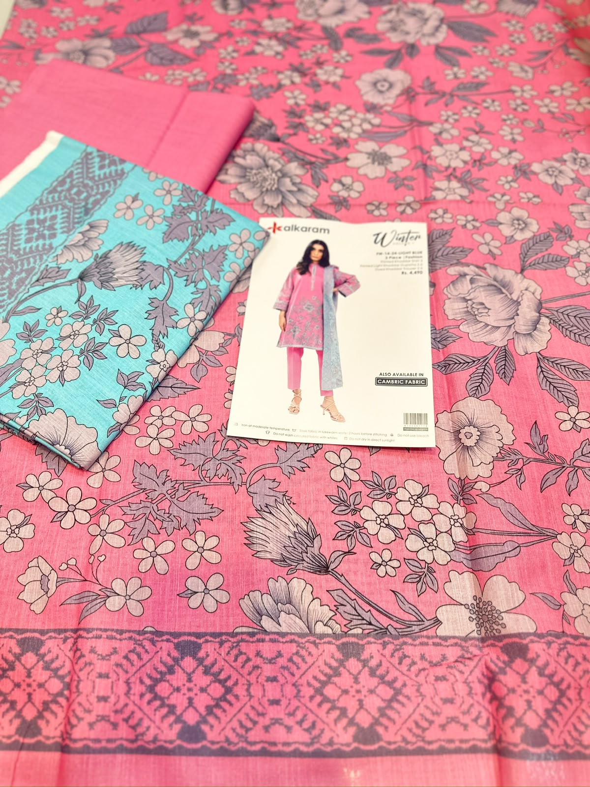 3pc Al Karam Khaddar shirt and Trouser with Dupatta