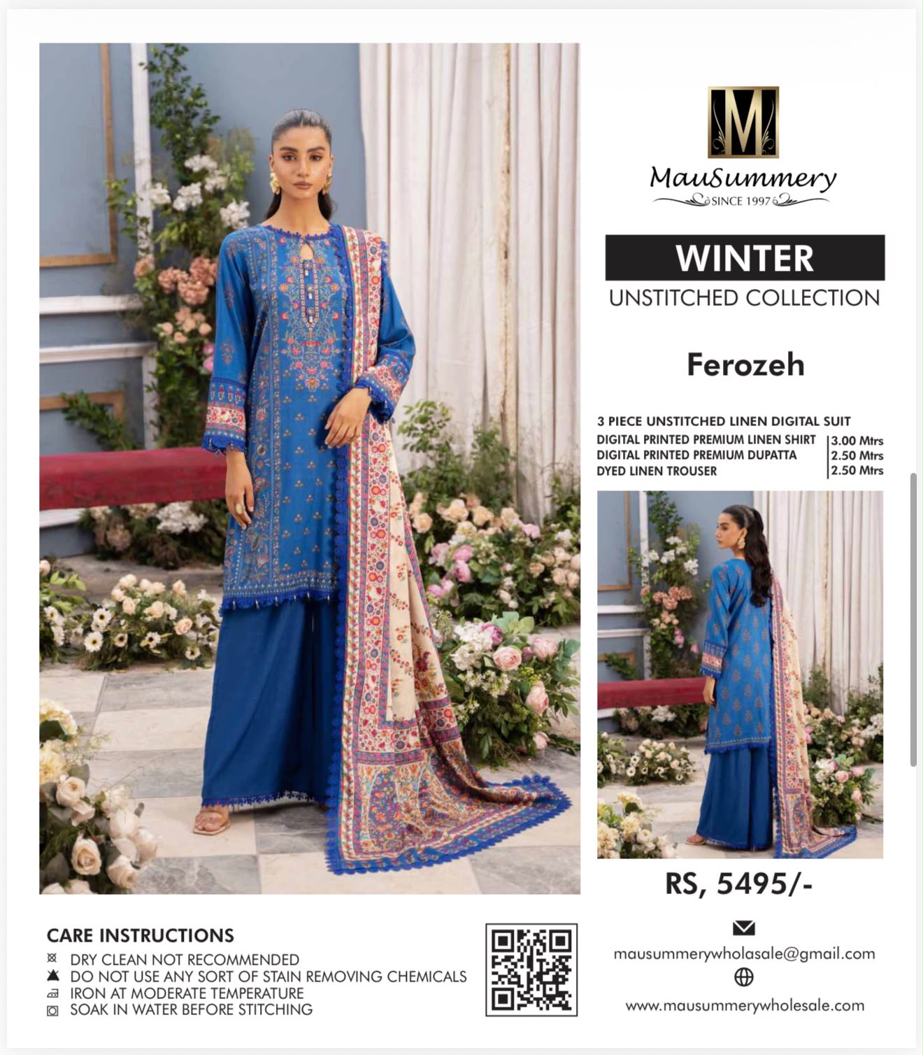 3pc Mausummery Winter Linen suit