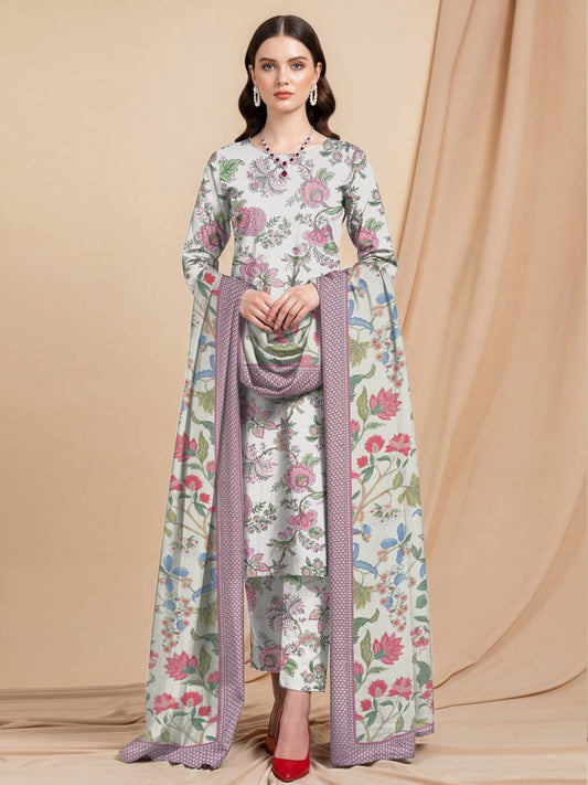 3pc So Kamal Lawn Shirt with Trouser and Dupatta