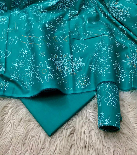 2pc Lawn block print suit