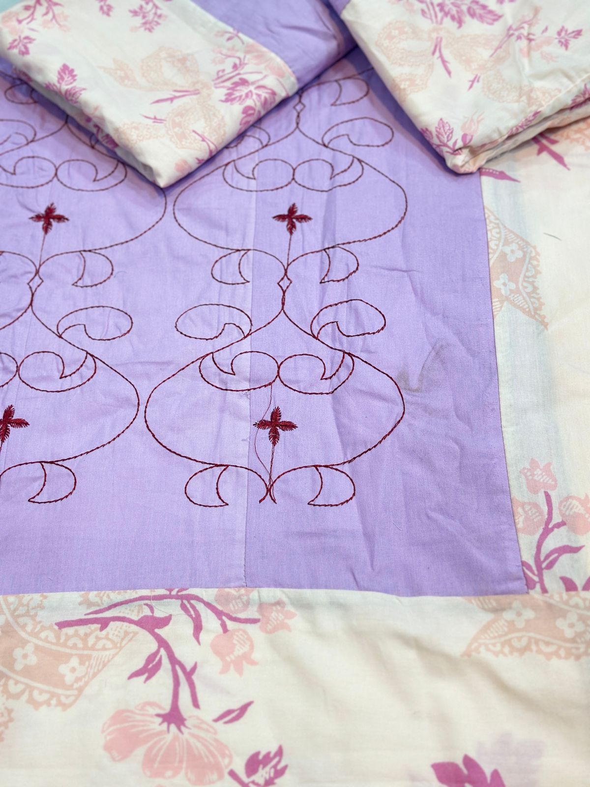 King Size Winter Cotton Bedsheet Embroidery